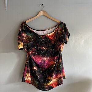 Torrid Active Women’s 1 Off Shoulder Short Sleeve Top Black Sleeve Stretch